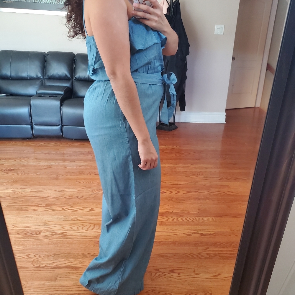 Flying Tomato Chambray Jumpsuit S M L - Picture 3 of 4